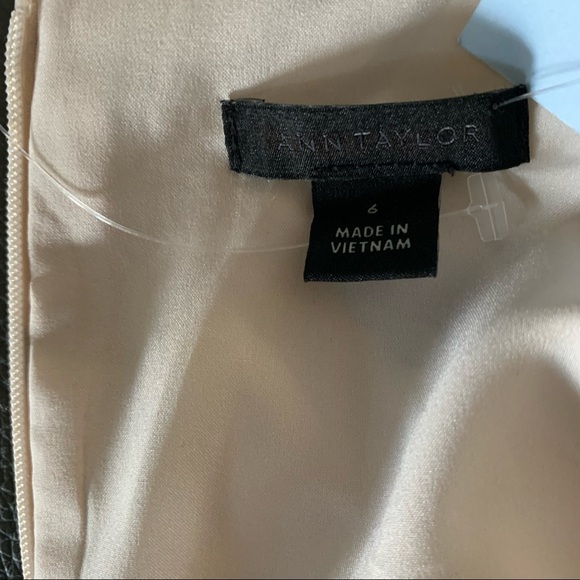 NWOT Ann Taylor Cream And Black Floral Print Dress Size 6 - Picture 8 of 8